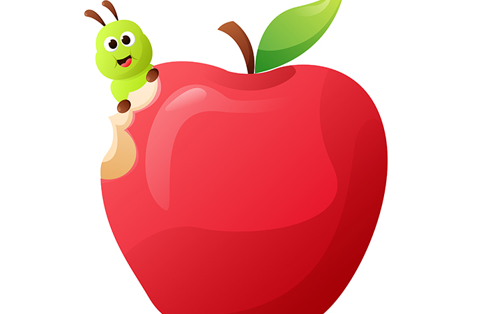 chistes de frutas y verduras con manzanas