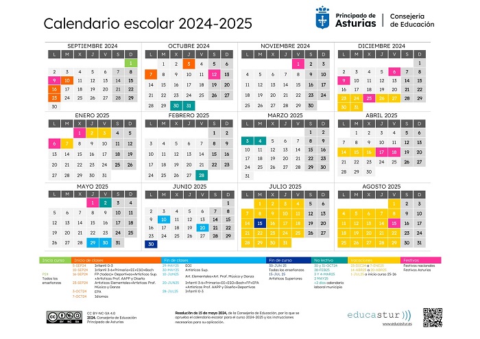 Calendario escolar del Principado de Asturias