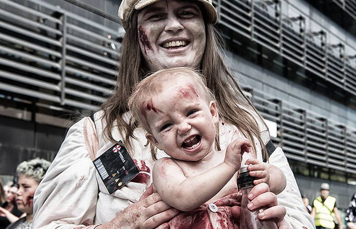 disfraces para mamás porteadoras: zombies