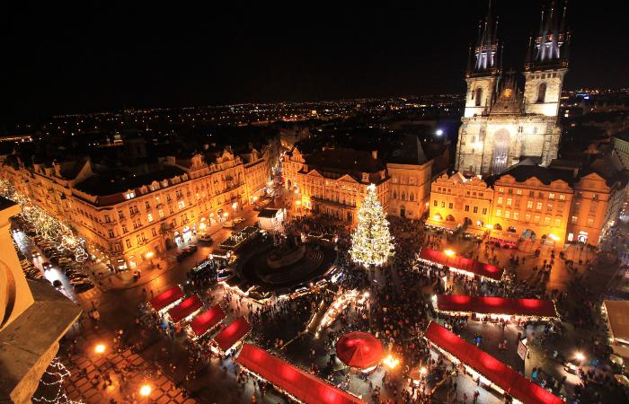 Ciudad Vieja de Praga, República checa, en Navidad