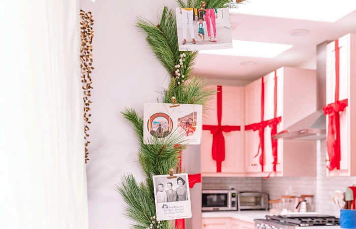Idea para decorar con tarjetas de navidad